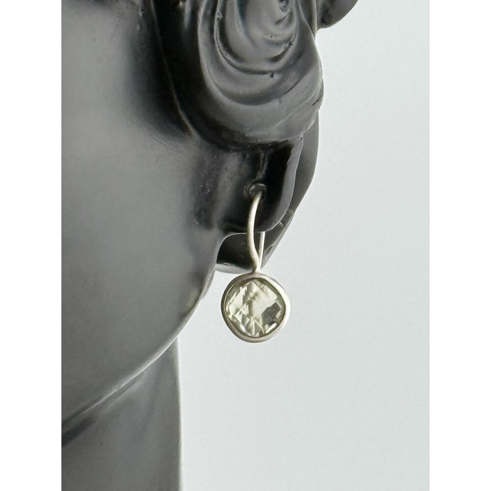 Jane Diaz Small Faceted Organic Stone Drops Dangle Earrings